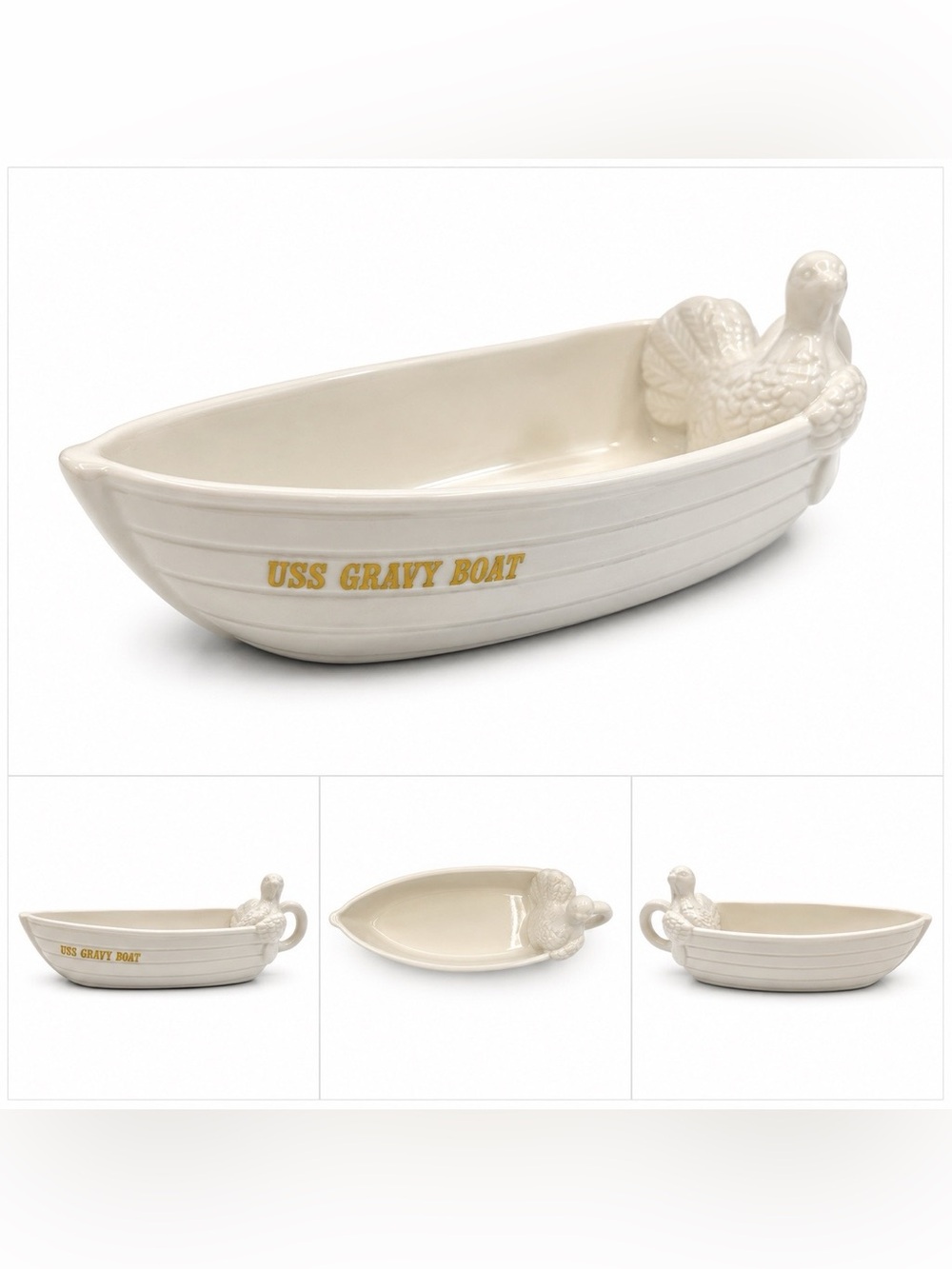 USS Gravy Boat Turkey White Ceramic Thanksgiving Target Bullseye